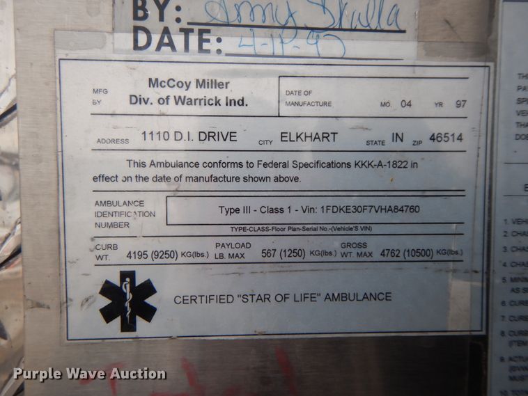 image for item DF3247 2010 Ford E350 Super Duty  ambulance