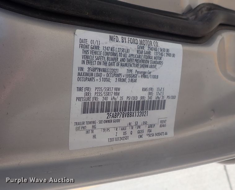 image for item DI7488 2011 Ford Crown Victoria Police Interceptor