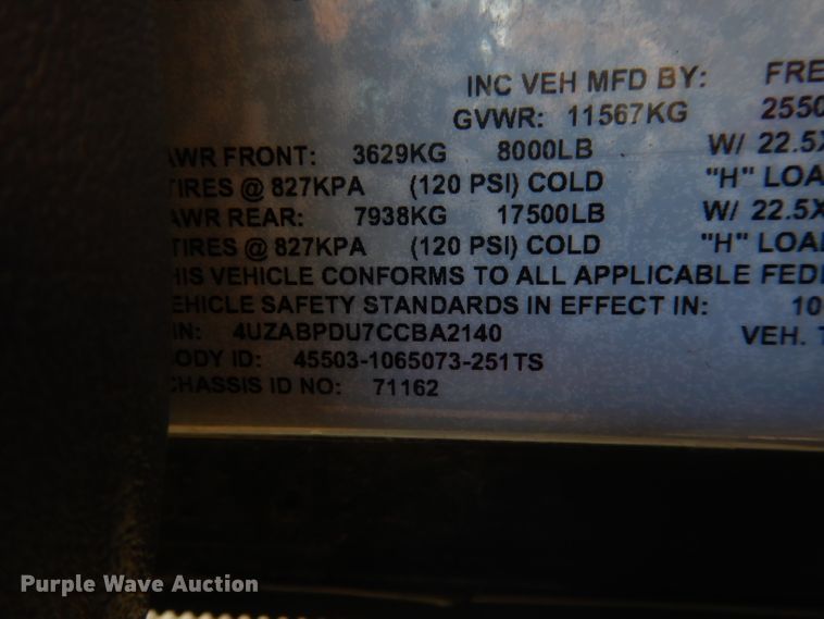 image for item DJ2761 2012 Freightliner  school bus