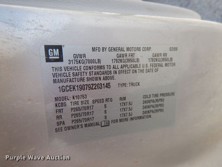 image for item DJ2803 2009 Chevrolet Silverado 1500  Ext. Cab pickup truck