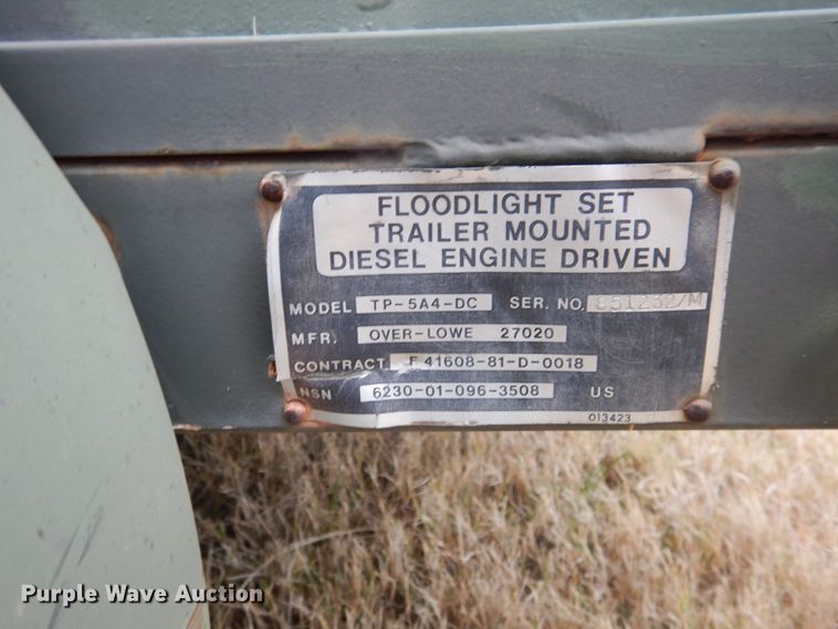 image for item DJ4785 Over-Lowe TP-5A4-DC  light plant