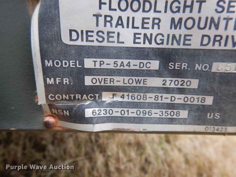 image for item DJ4785 Over-Lowe TP-5A4-DC  light plant