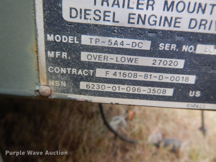 image for item DJ4786 Over-Lowe TP-5A4-DC  light plant