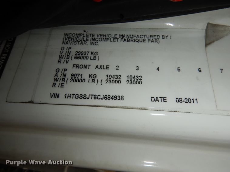 image for item DJ6985 2012 International WorkStar 7600  vacuum truck