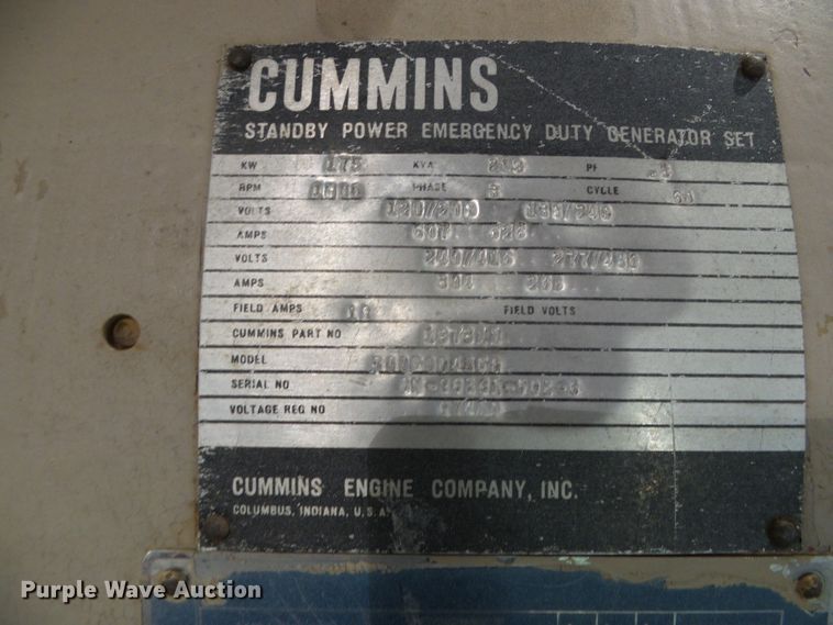 image for item EK9759 Cummins  generator