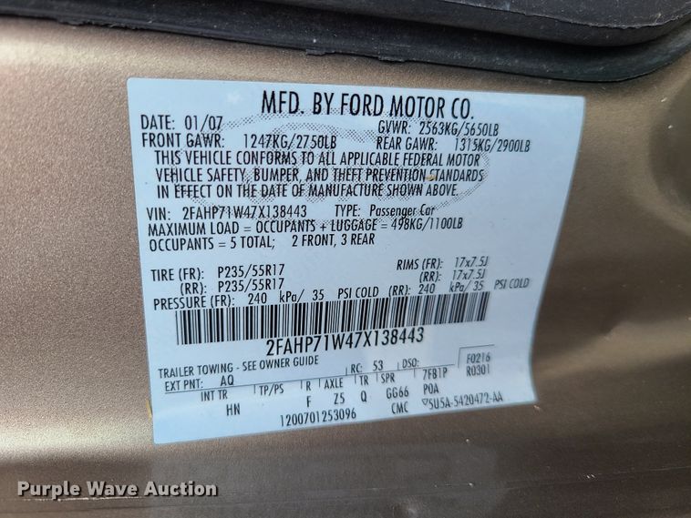 image for item GY9612 2007 Ford Crown Victoria Police Interceptor