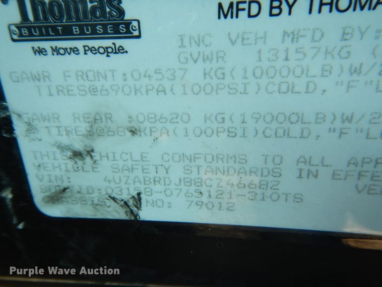 image for item HP9990 2008 Freightliner Thomas Built  school bus