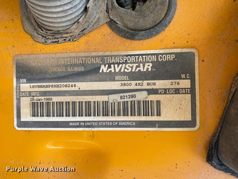 image for item HR9347 1999 International 3800 AmTran  school bus