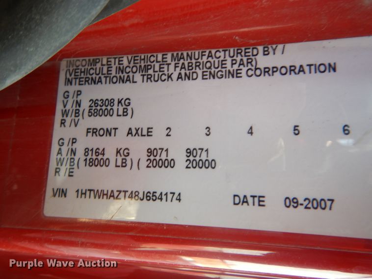 image for item HV9586 2008 International 7400  dump truck