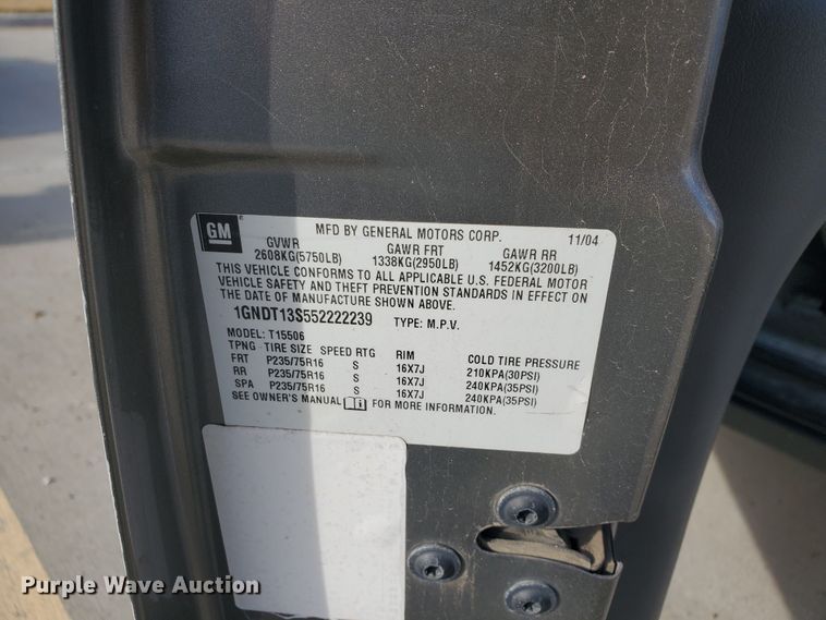 image for item HW9599 2005 Chevrolet TrailBlazer SUV