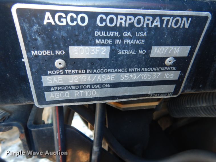 image for item HU9971 2003 AGCO RT100  MFWD tractor