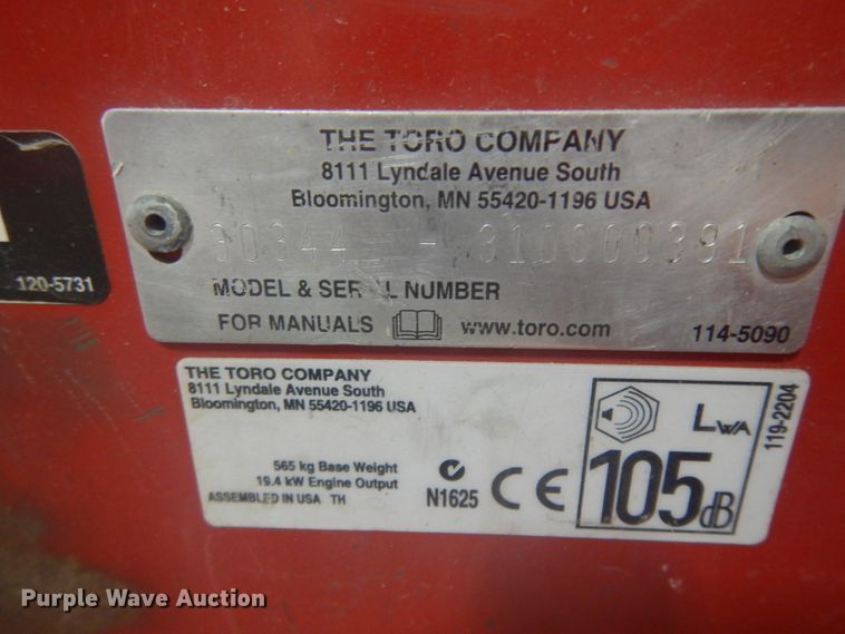 image for item IG9102 2010 Toro Groundmaster 3280D  lawn mower