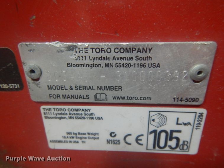 image for item IG9103 2012 Toro Groundmaster 3280D  lawn mower