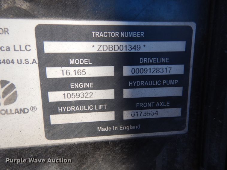 image for item IG9113 2013 New Holland T6.165  MFWD tractor