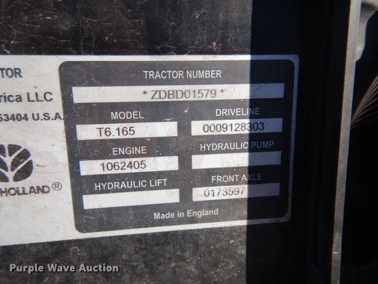 image for item IG9114 2013 New Holland T6.165  MFWD tractor