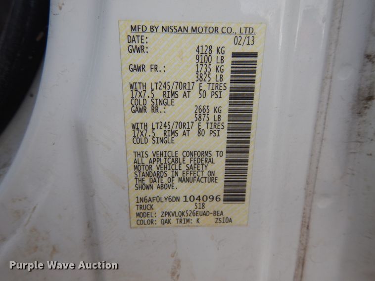 image for item DF5304 2013 Nissan NV2500  van