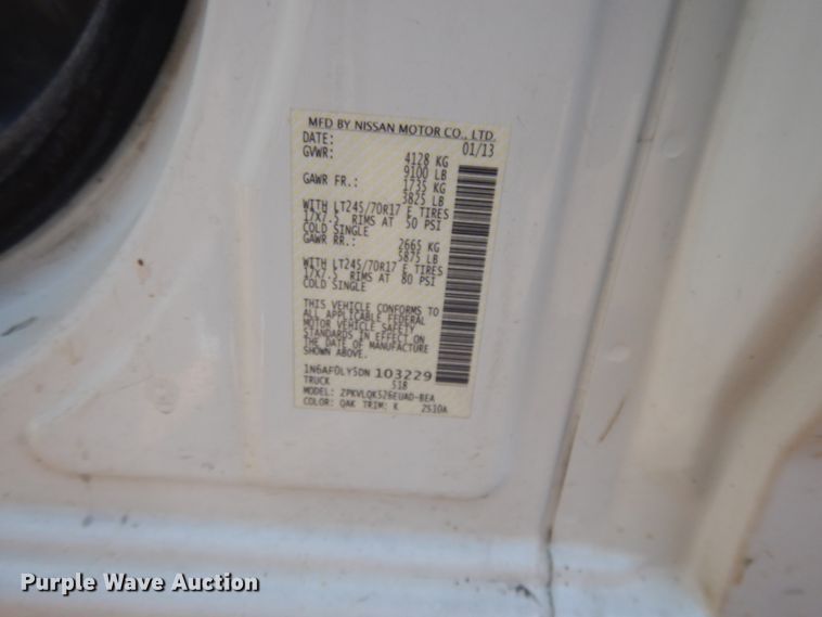 image for item DF5307 2013 Nissan NV2500 van