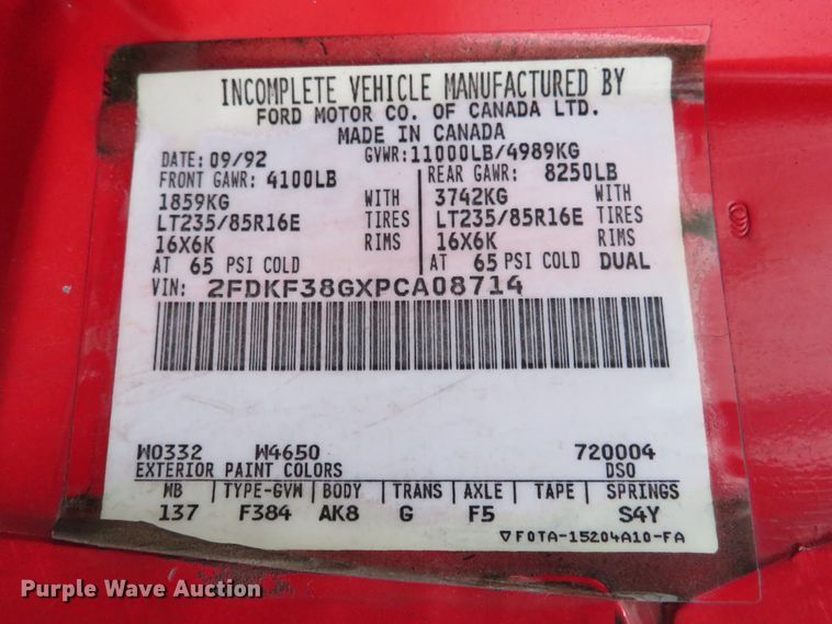 image for item DI3996 1993 Ford F350  brush fire truck