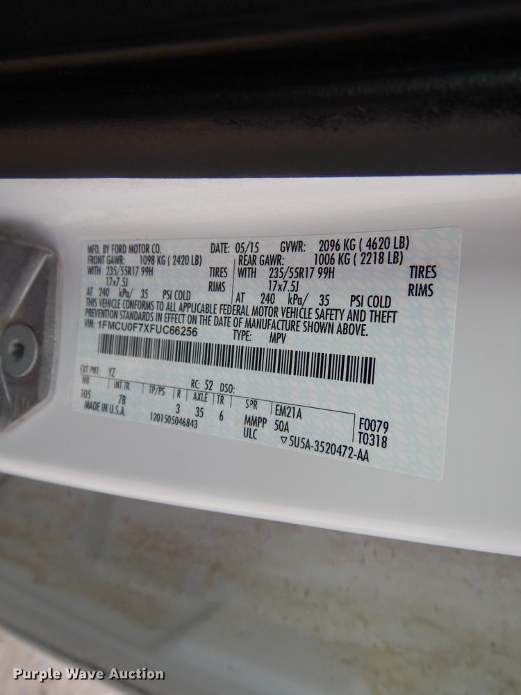 image for item DL2527 2015 Ford Escape  SUV