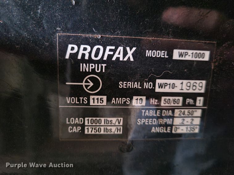 image for item GY9679 Profax WP-1000  welding positioner