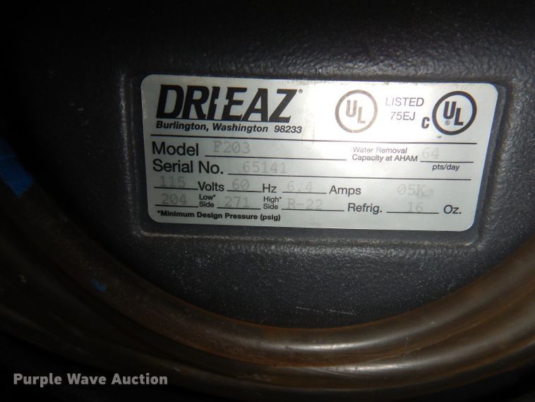 image for item HE9322 (2) Drieaz dehumidifiers