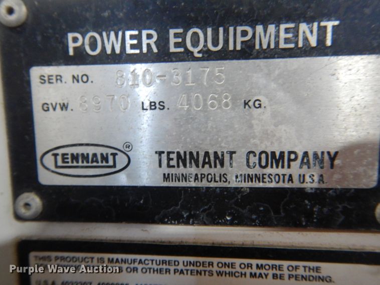 image for item HS9764 Tennant 810 floor sweeper