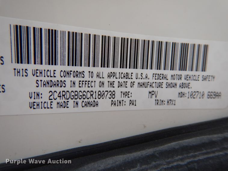 image for item IG9145 2012 Dodge Grand Caravan  handicap accessible van