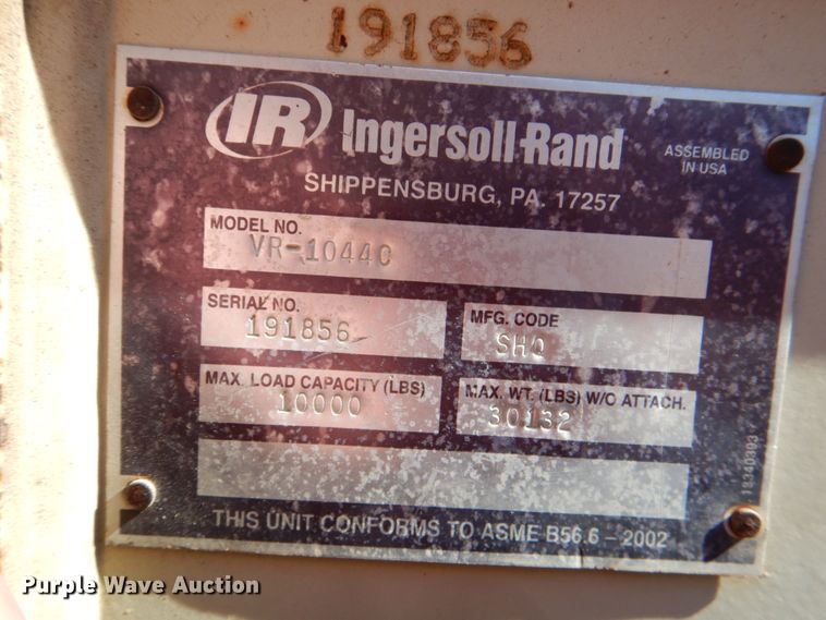 image for item DJ0761 2008 Ingersoll Rand VR-1044C  telehandler