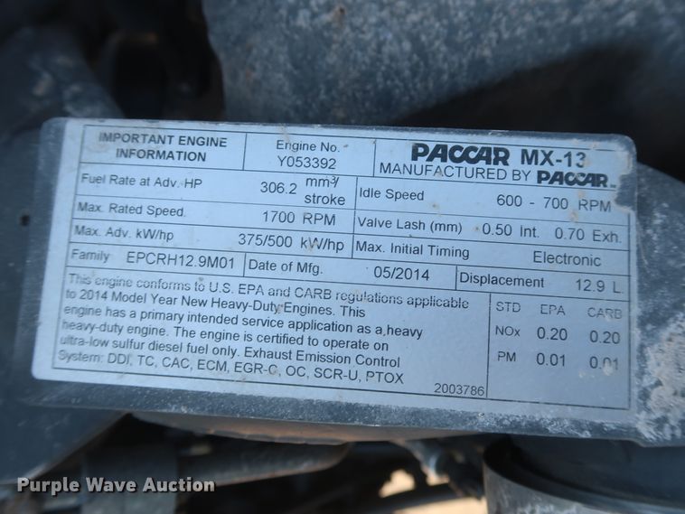 image for item DJ1824 2015 Kenworth T880  dump truck