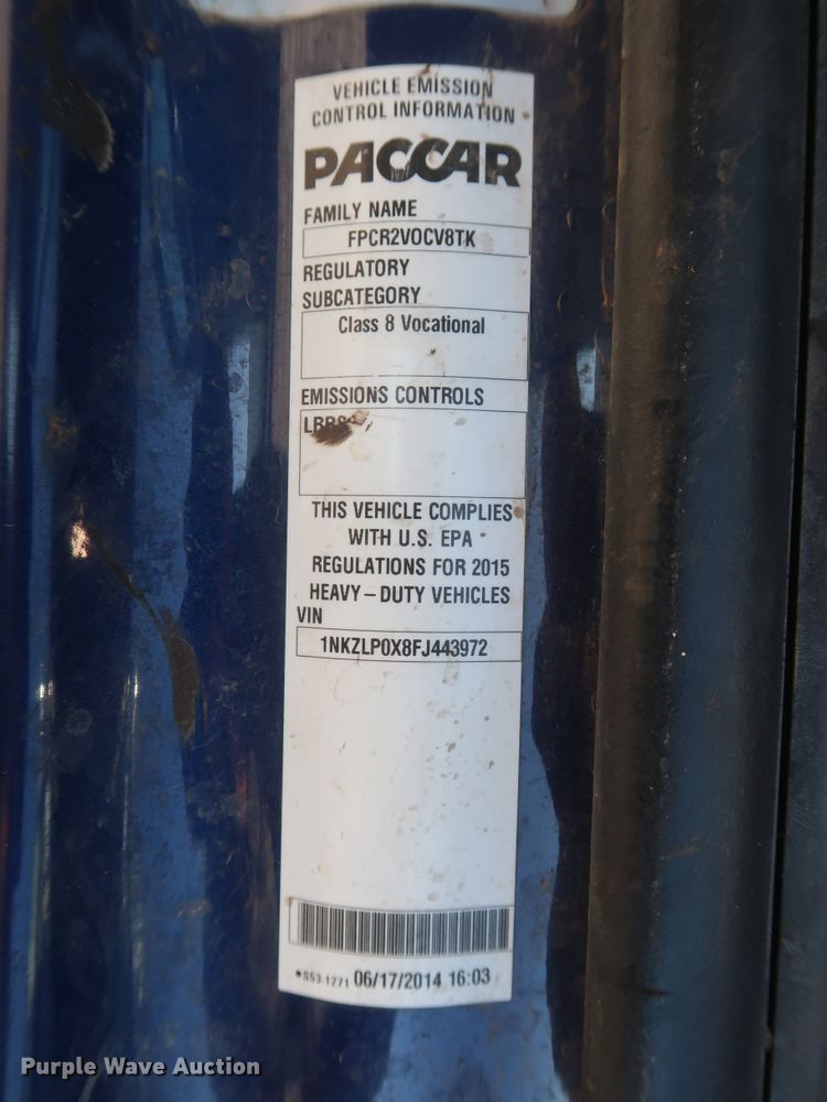 image for item DJ1824 2015 Kenworth T880  dump truck