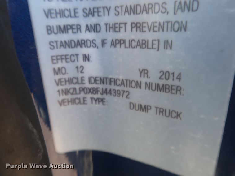 image for item DJ1824 2015 Kenworth T880  dump truck