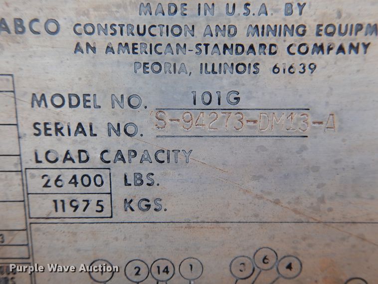 image for item DJ4878 Wabco 101G  elevating scraper