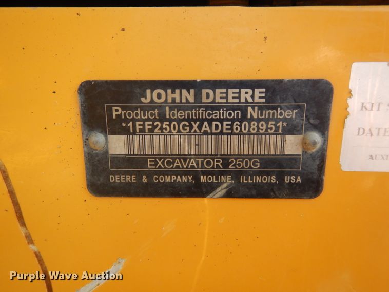 image for item DL2641 2013 John Deere 250G LC  excavator
