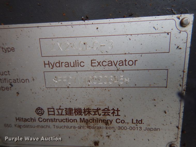 image for item HU9997 2006 Hitachi ZX240LC-3  excavator