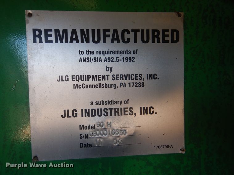 image for item HW9797 1993 JLG 60H  boom lift