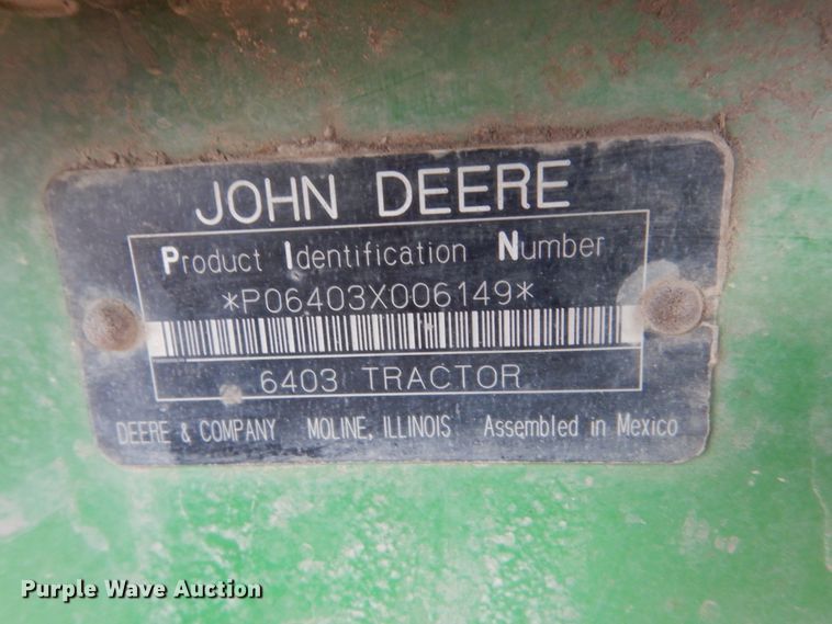 image for item DC8787 2007 John Deere 6403  MFWD tractor