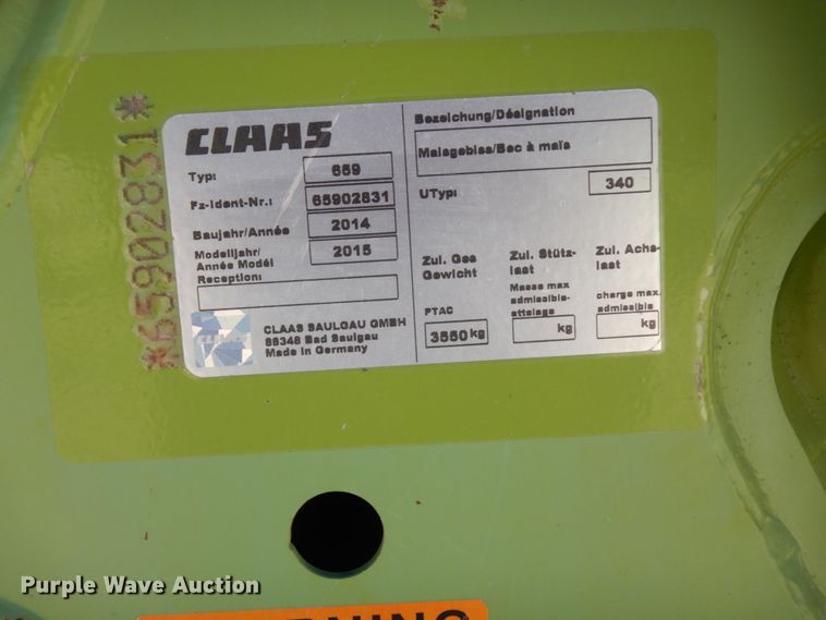 image for item DG1597 2015 Claas Orbis 750  rotary forage head