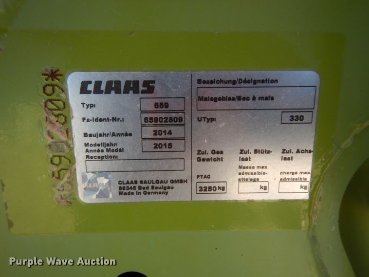 image for item DG1598 2015 Claas Orbis 750 rotary forage head