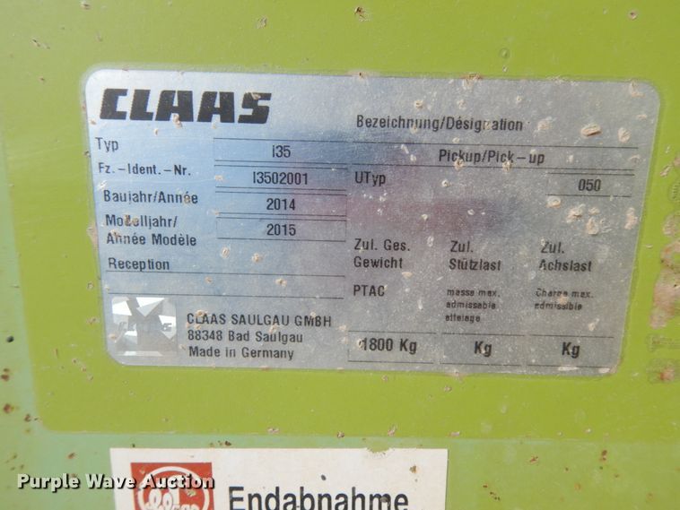 image for item DG1602 2015 Claas 380  pickup head
