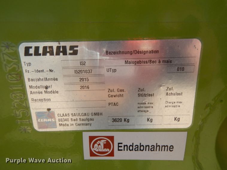 image for item DG1607 2016 Claas Orbis 750  rotary forage head