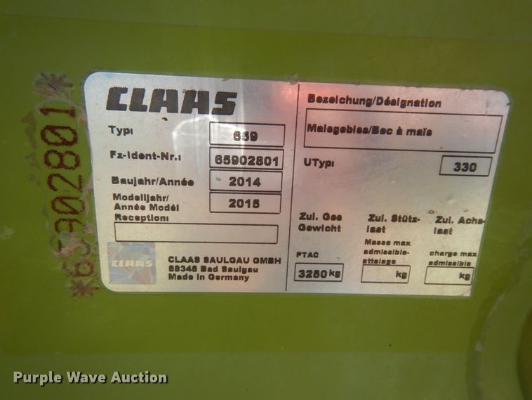 image for item DG1608 2015 Claas Orbis 750  rotary forage head