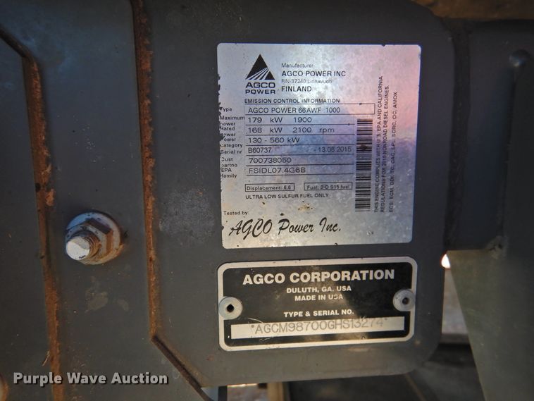 image for item DG1630 2016 Massey-Ferguson WR9870  windrower