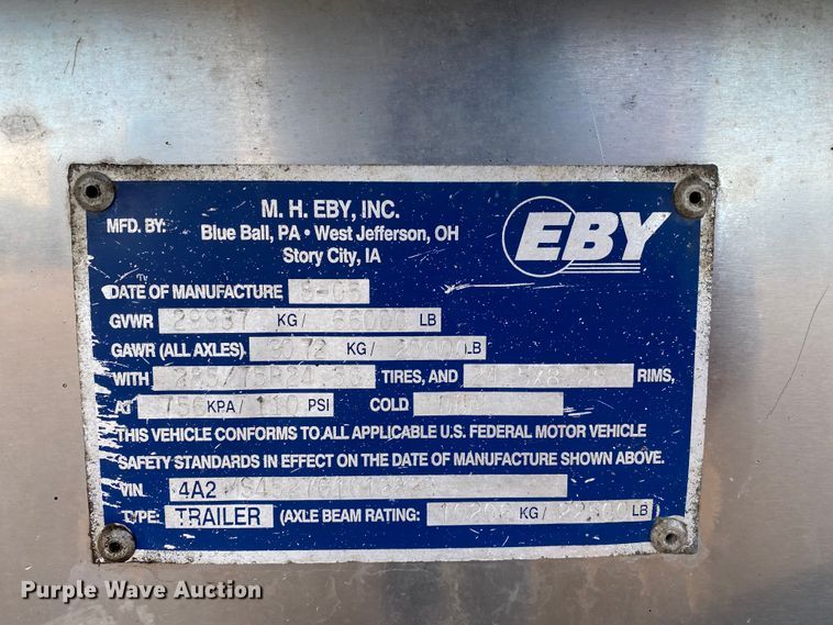 image for item DI3648 2006 Eby walking floor trailer