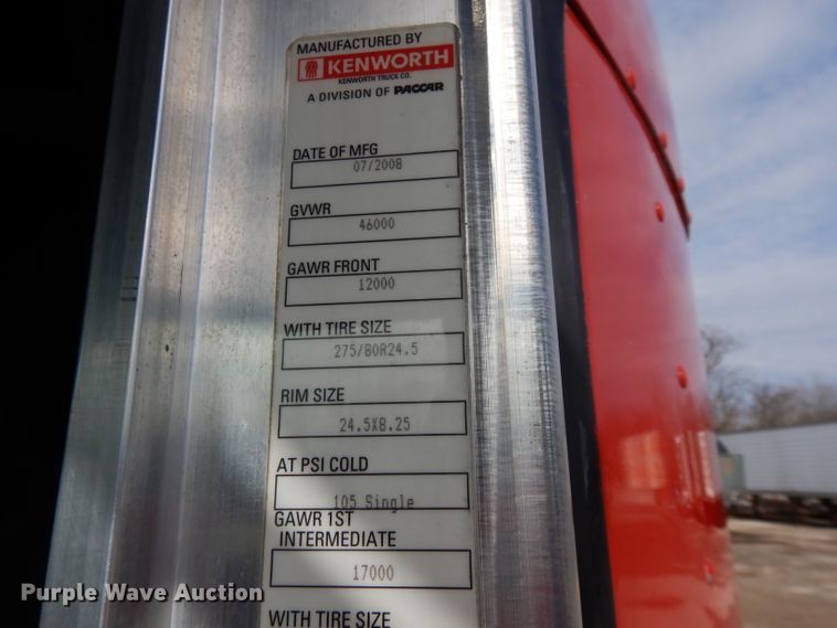 image for item DL2652 2009 Kenworth T800  semi truck