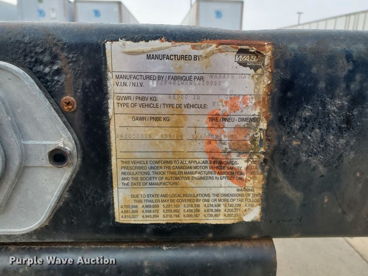 image for item HW9640 1998 Wabash  drop deck trailer