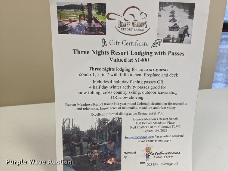 image for item FM9005 Weekend Getaway at Beaver Meadow Resort Ranch