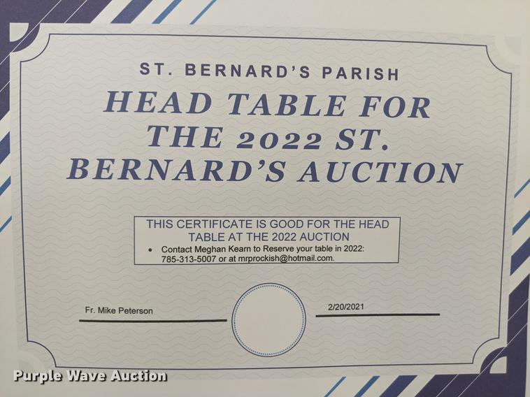 image for item FM9019 Head Table at the 2022 St. Bernard's Auction