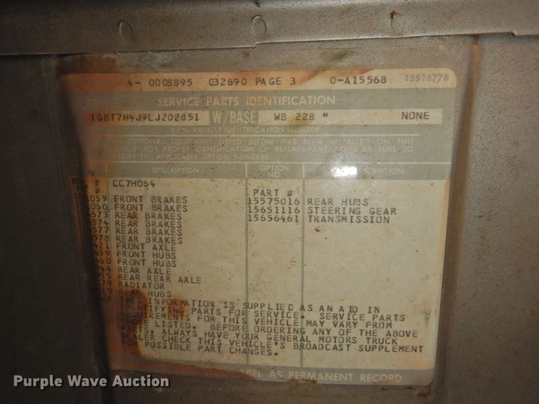 image for item DG1488 1993 Chevrolet Kodiak  refuse truck