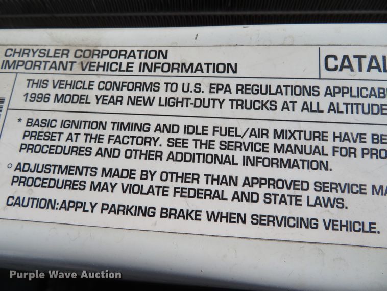 image for item DH0664 1996 Dodge Ram 1500  Club Cab pickup truck