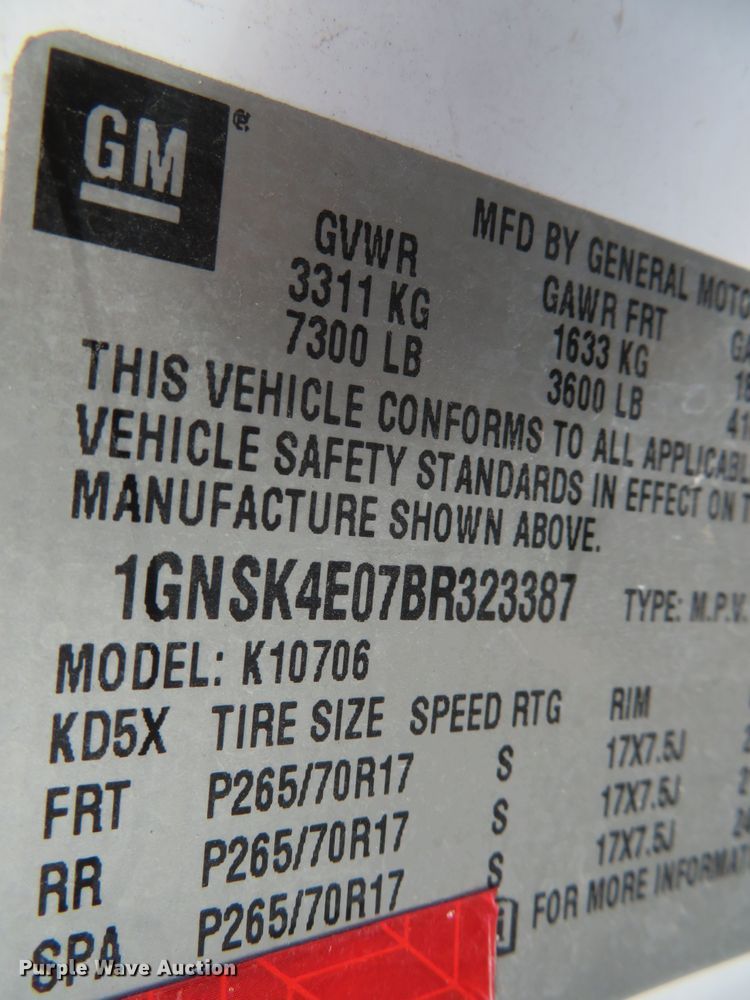 image for item DH0665 2011 Chevrolet Tahoe  SUV